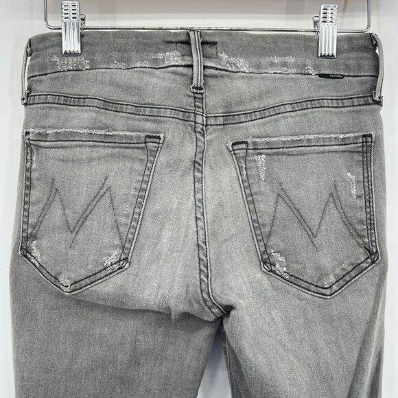 Mother Looker Ankle Fray Last Chance Saloon Gray Skinny Jeans Women's 26 - Picture 14 of 16